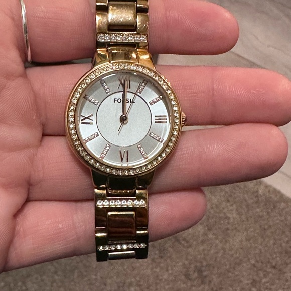 Fossil Virginia ES3284 Women's Rose Gold-Tone Stainless Steel Analog Watch - Picture 1 of 5